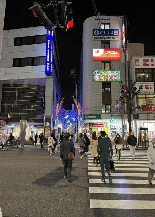 JR荻窪駅　荻窪駅前商店街　夜