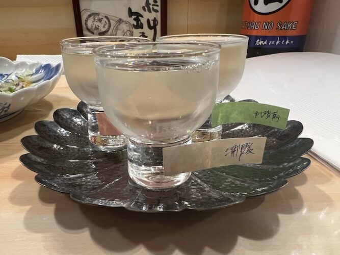 旬味処　ふじせ　日本酒飲み比べ