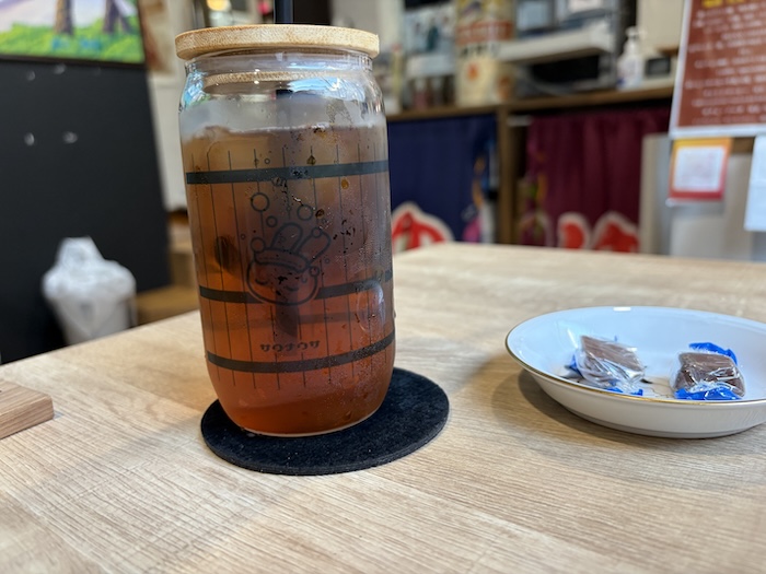 湯どんぶり栄湯 珈琲 真朱(まそほ) サイフォン抽出 急冷式アイスほうじ茶